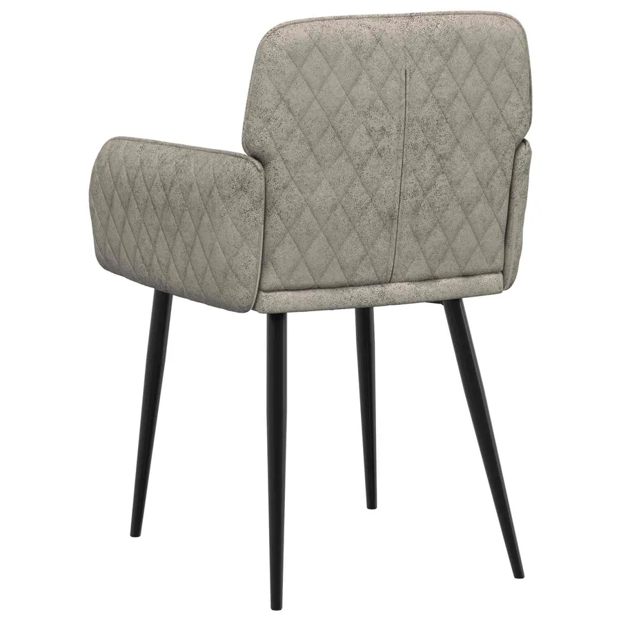 Chaises de salle à manger 2 pcs Simili daim Gris clair - 5