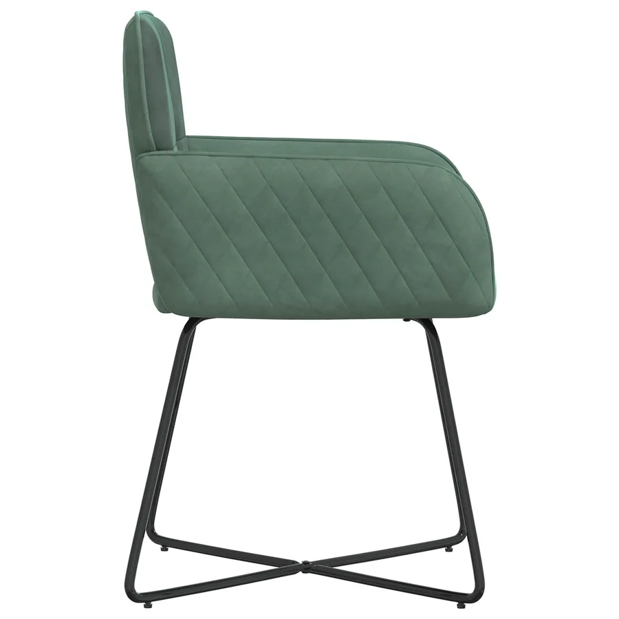 Chaises de salle à manger 6 pcs Velours Vert Mer - 4