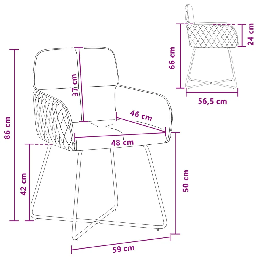 Chaises de salle à manger 6 pcs Velours Vert Mer - 8