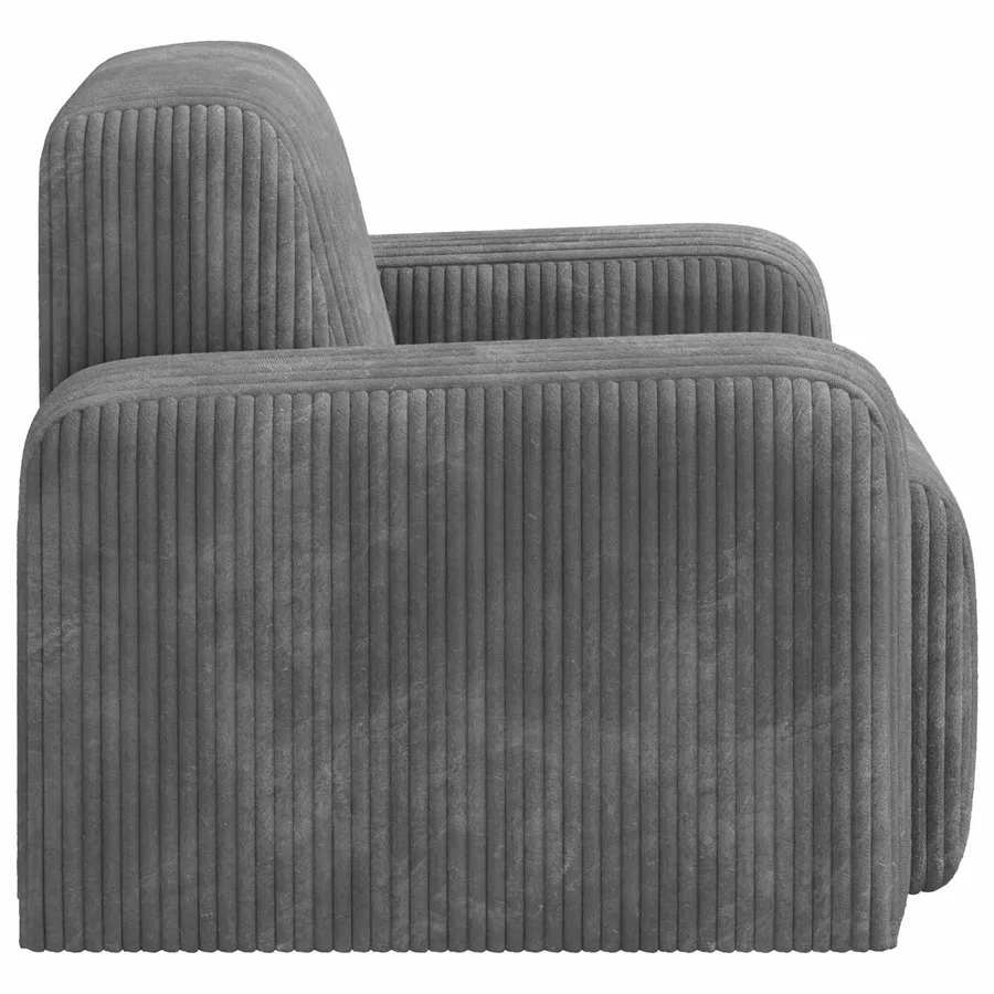 Fauteuil Gris clair velours côtelé - 4