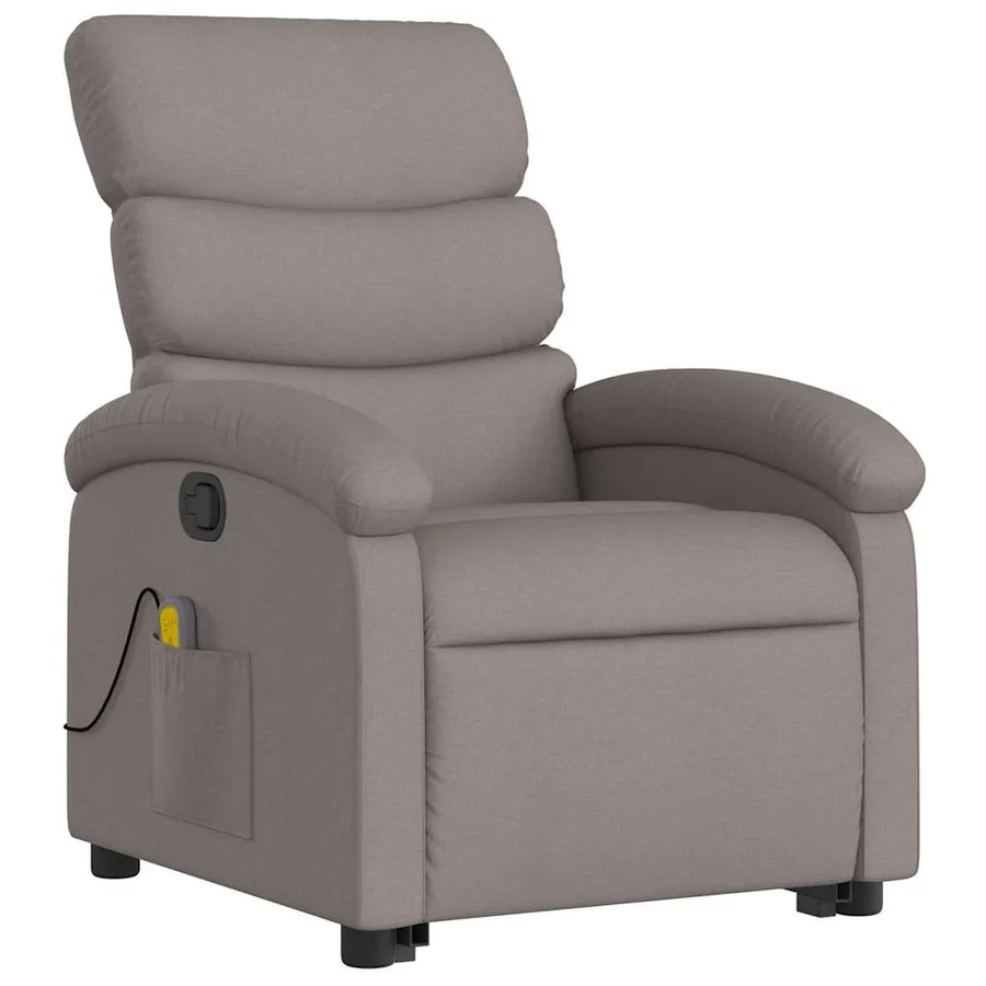 Fauteuil inclinable de massage Taupe Tissu - 4