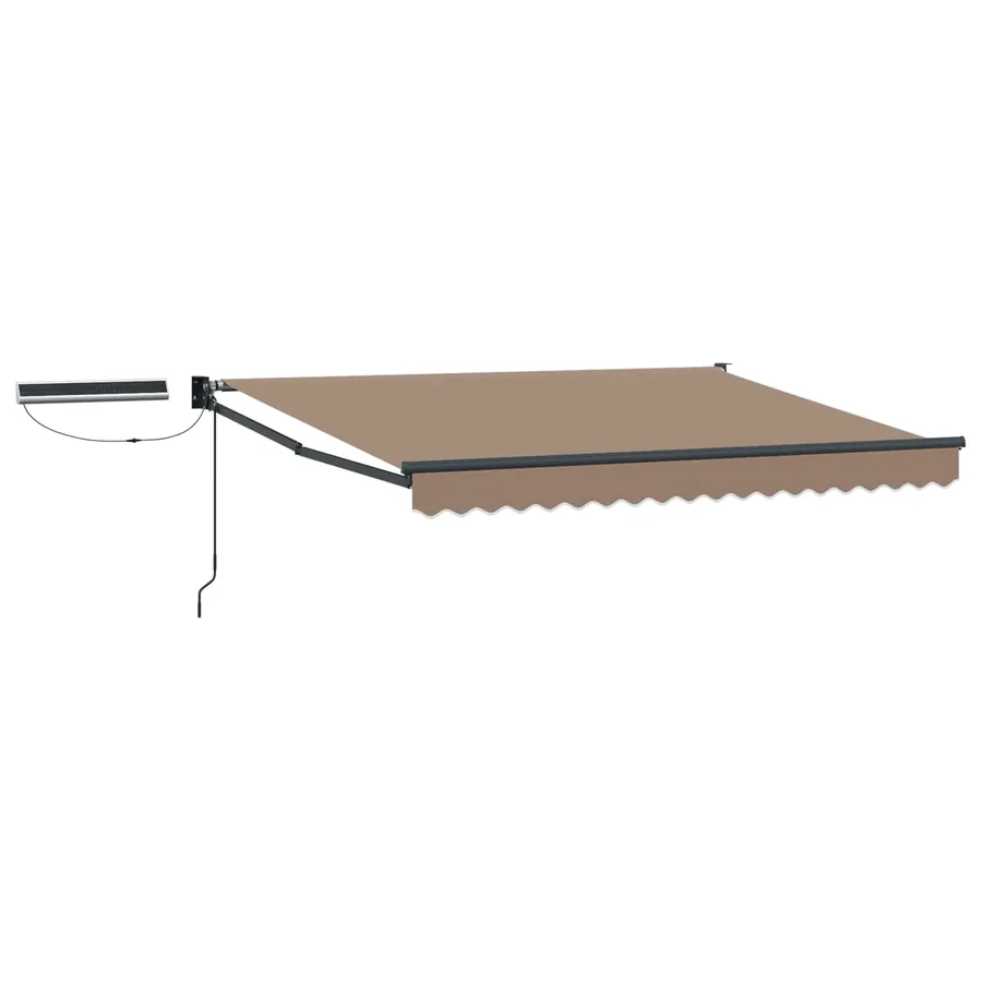 Auvent rétractable électrique Taupe 100% Polyester et Aluminium - 2