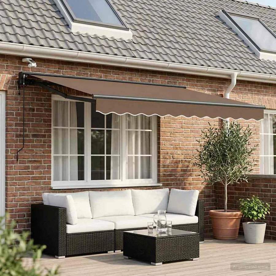 Auvent rétractable électrique Taupe 3,5 x 2 m