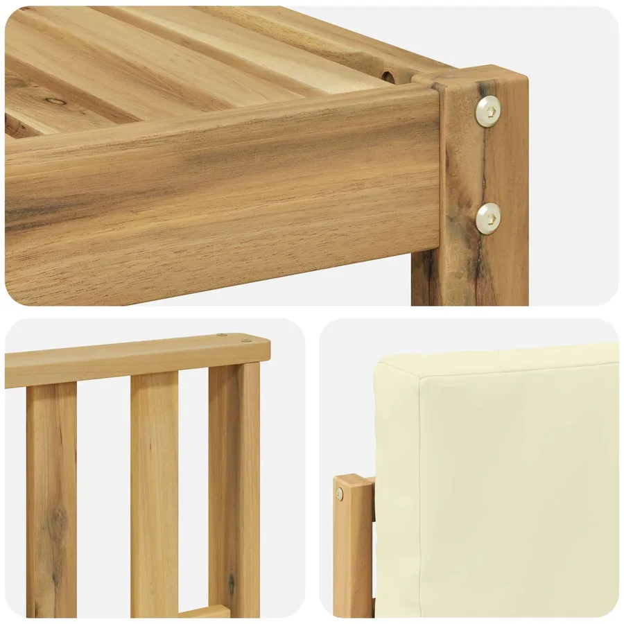 Ensemble de canapés d'extérieur 7 pcs Blanc et crème Polyester - 5