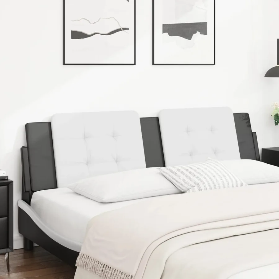 Coussin de tête de lit Zadar blanc et noir 183 cm similicuir