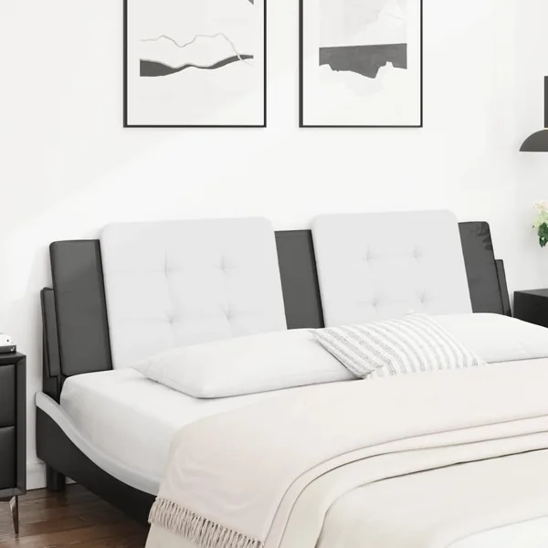 Coussin de tête de lit Zadar blanc et noir 183 cm similicuir