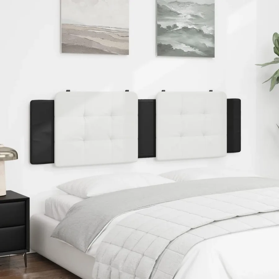 Coussin de tête de lit Zadar blanc et noir 183 cm similicuir - 3