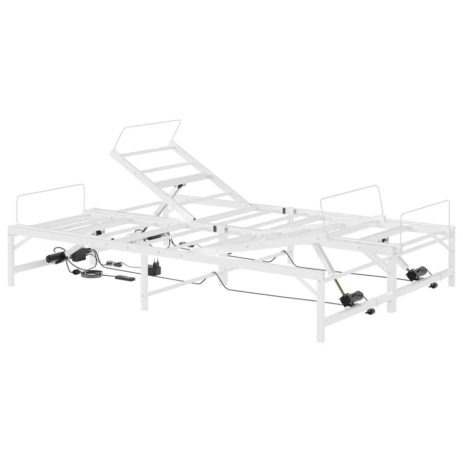 Cadre de Lit Électrique Réglable Blanc 120 x 190 cm Acier - 2