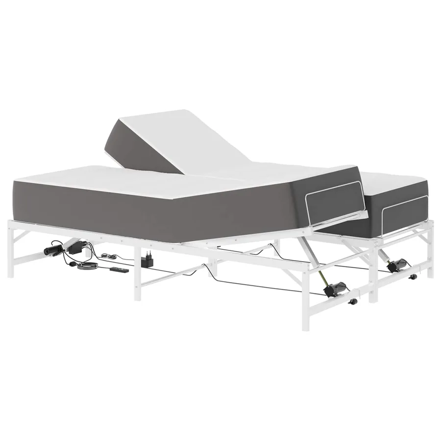 Cadre de Lit Électrique Réglable Blanc 120 x 190 cm Acier - 3