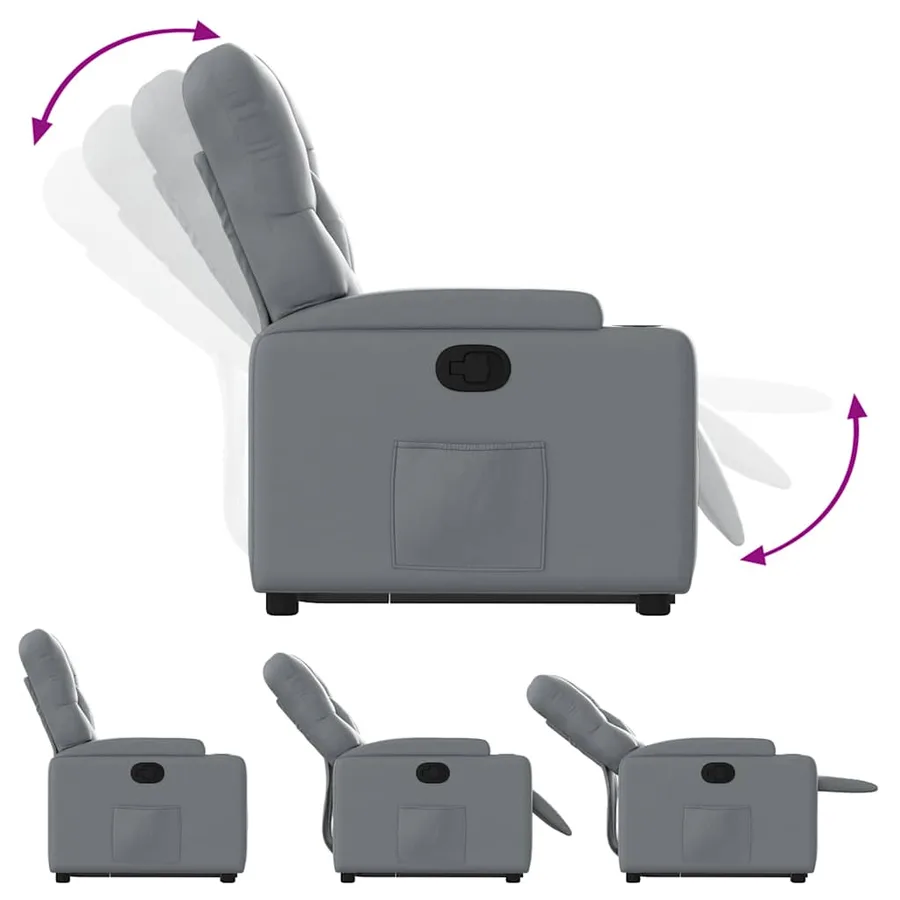 Fauteuil inclinable Gris Similicuir - 7