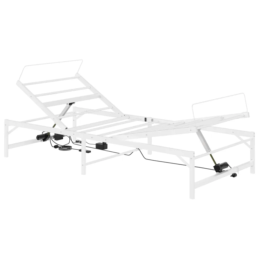 Cadre de Lit Électrique Réglable Blanc 100 x 190 cm Acier - 2