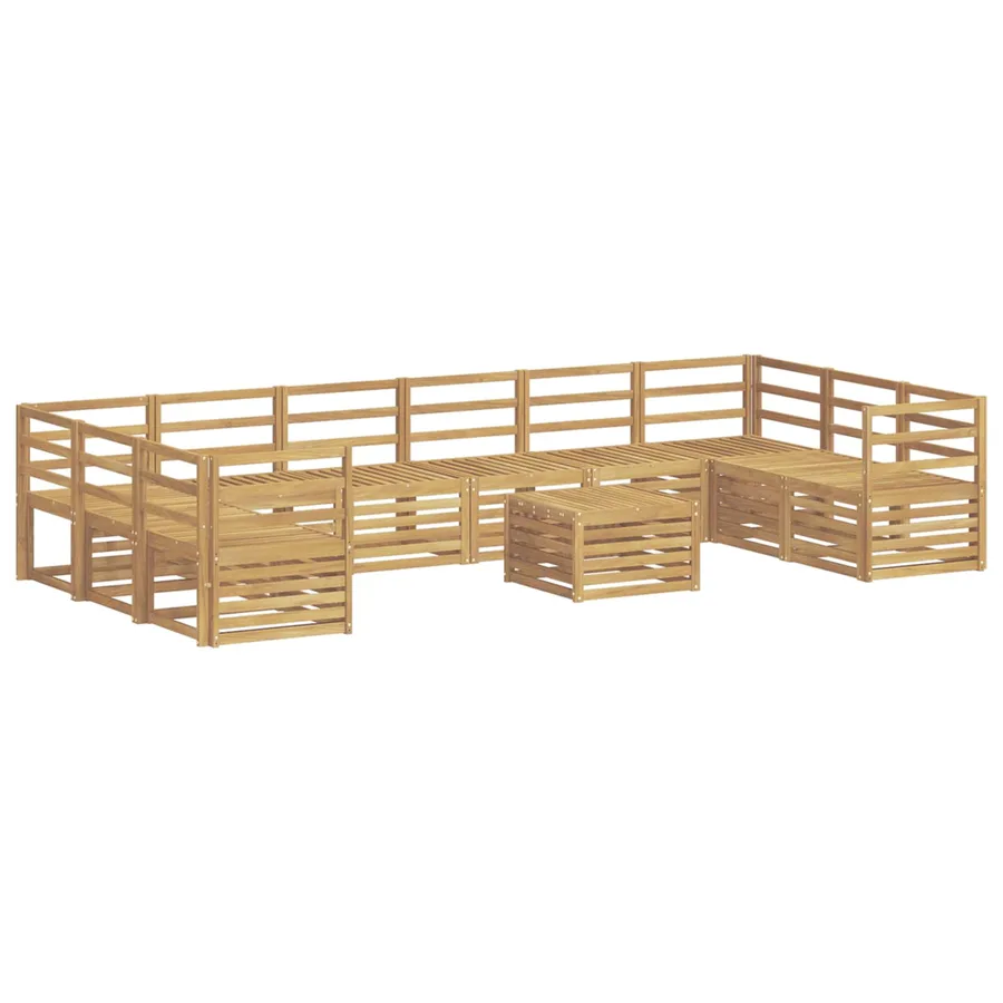 Ensemble de canapés d'extérieur 11 pcs Blanc 59 x 59 x 37 cm - 2