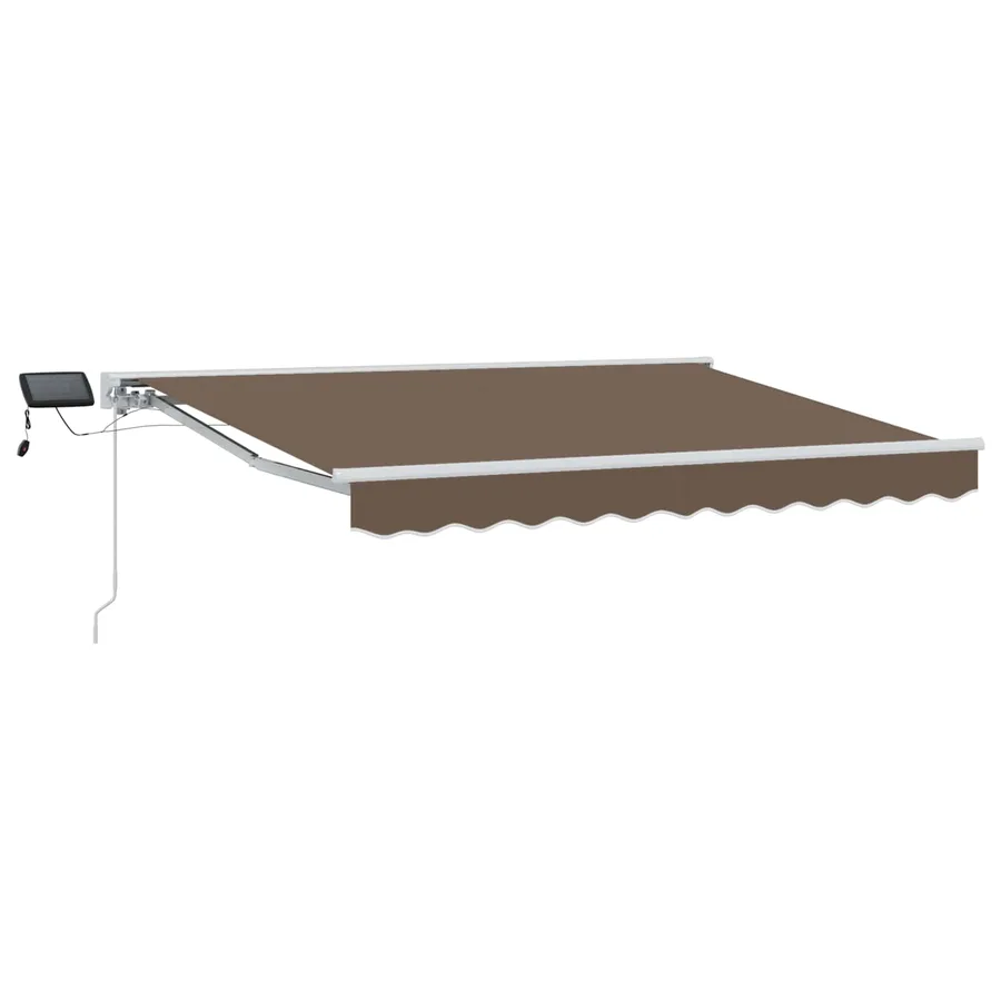 Cadre de store manuel avec LEDs Taupe 4,5 × 3 m - 2