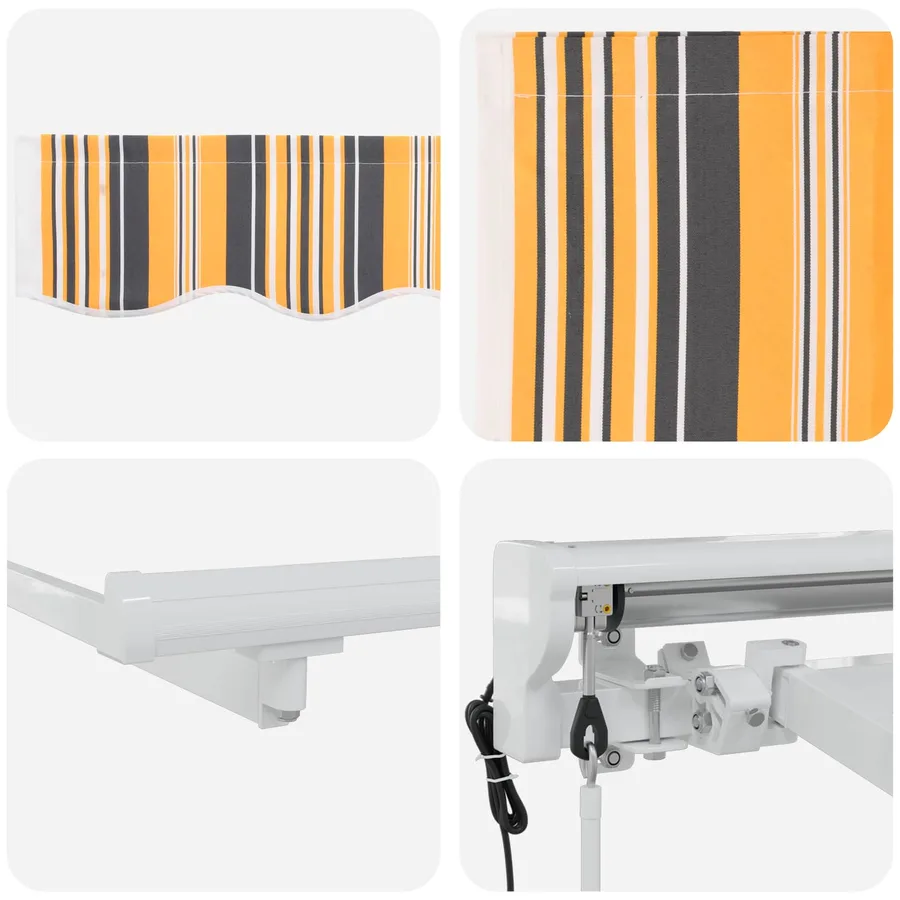 Auvent rétractable électrique Jaune, Gris et Blanc 2,5 x 2 m - 7