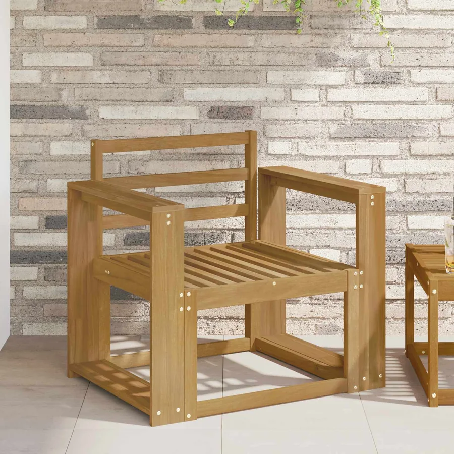 Ensemble de canapés d'extérieur Bois d'Acacia Massif Blanc