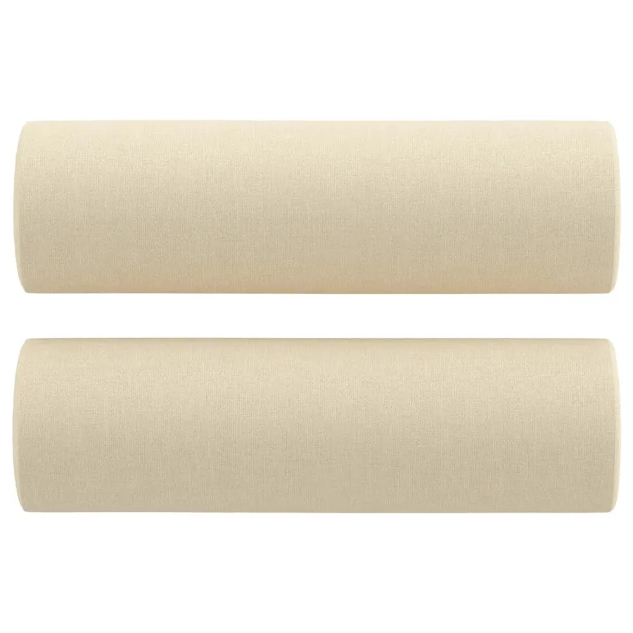Canapé 3 places avec oreillers décoratifs crème 180 cm tissu - 5