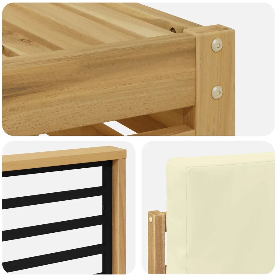 Ensemble de canapés d'extérieur 4 pcs Blanc et crème - 5