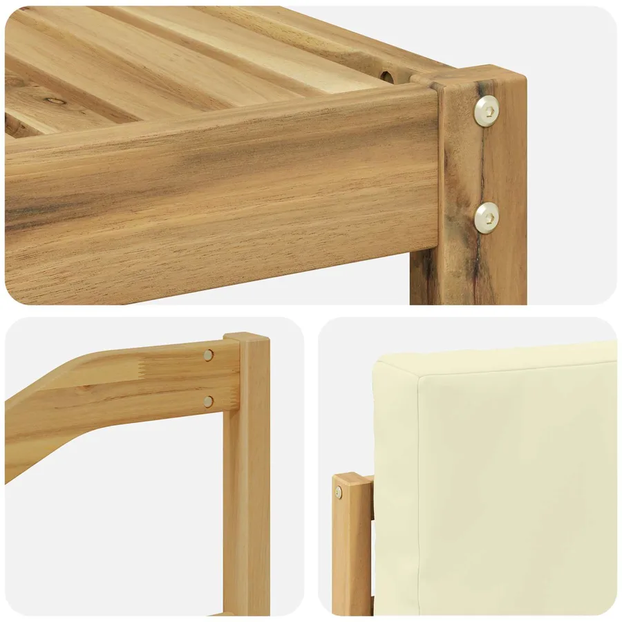Ensemble de canapés d'extérieur 6 pcs Blanc et crème - 5
