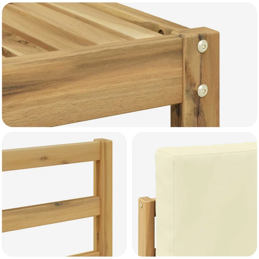 Ensemble de canapés d'extérieur 7 pcs Blanc et crème - 6
