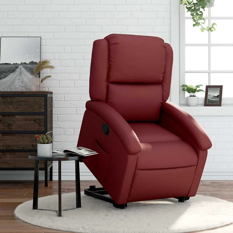 Fauteuil inclinable Rouge bordeaux Similicuir - 16