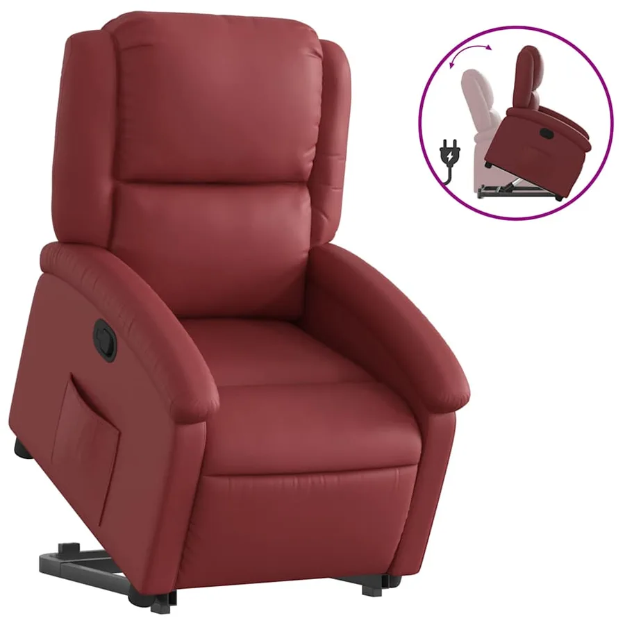 Fauteuil inclinable Rouge bordeaux Similicuir - 2