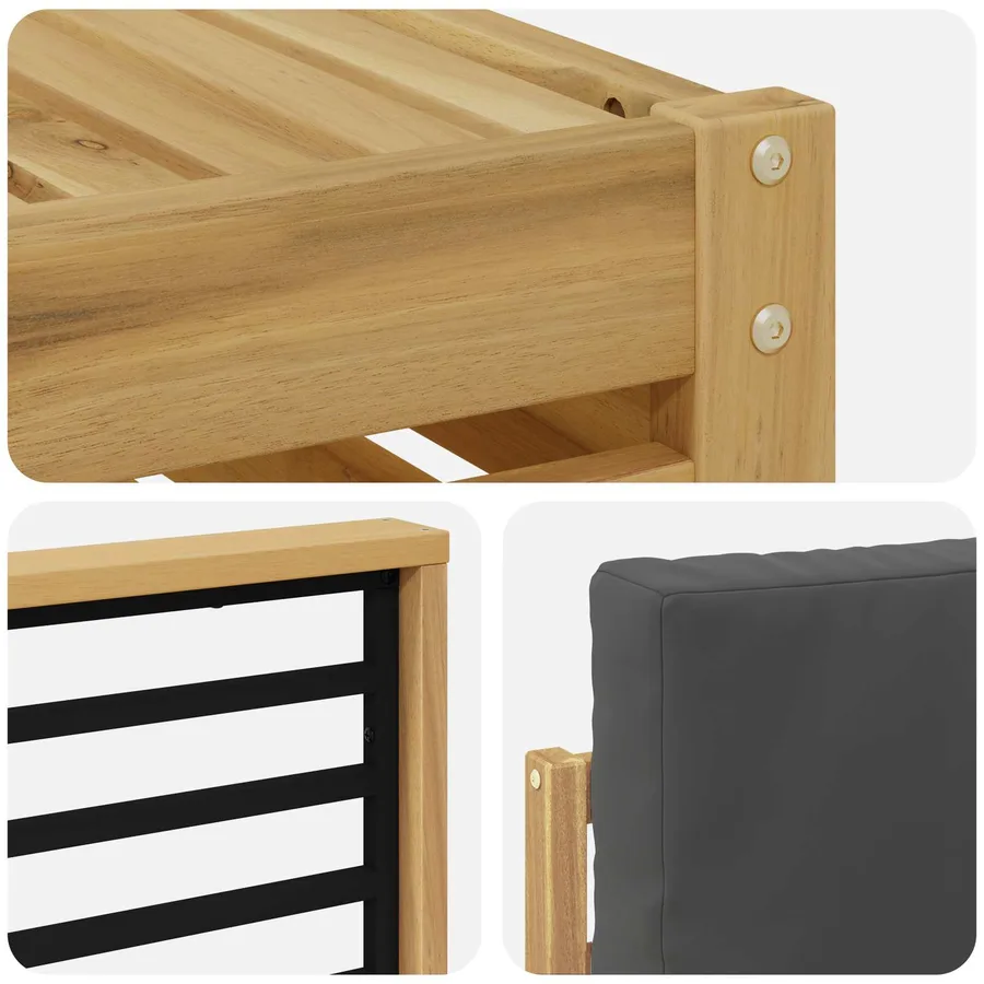 Ensemble de canapés d'extérieur 5 pcs Blanc et anthracite - 5