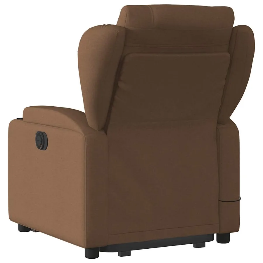 Fauteuil inclinable de massage électrique Marron Tissu - 5