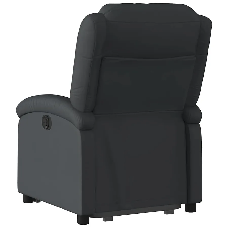 Fauteuil inclinable électrique noir cuir véritable - 5