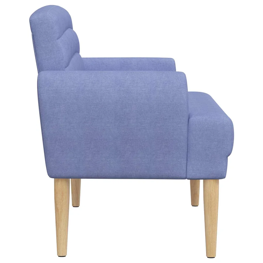 Canapé love seat avec capitonnage en boutons Bleu denim Tissu - 4