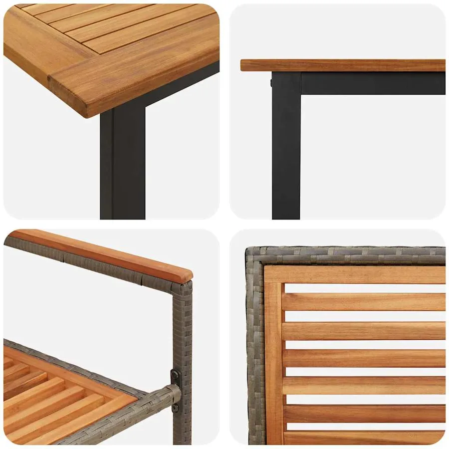 Ensemble de salle à manger pour jardin 7 pcs Gris - 9