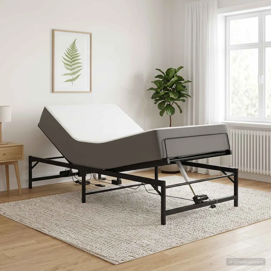 Cadre de Lit Électrique Réglable Noir 90 x 200 cm Acier