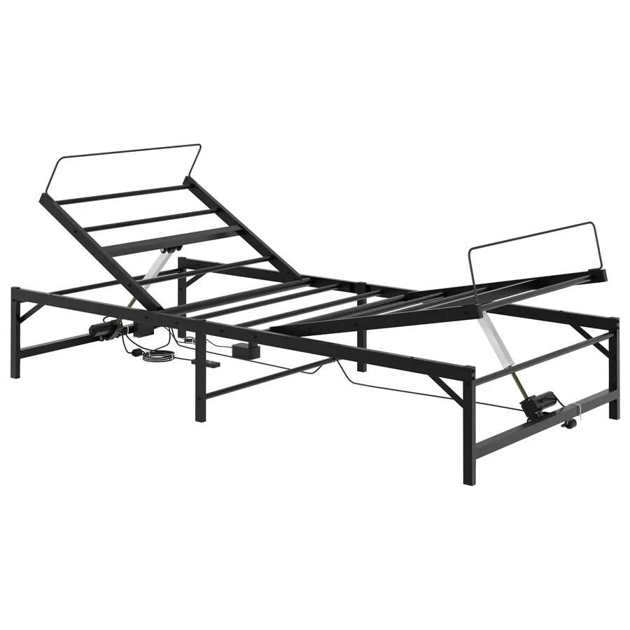 Cadre de Lit Électrique Réglable Noir 90 x 200 cm Acier - 2