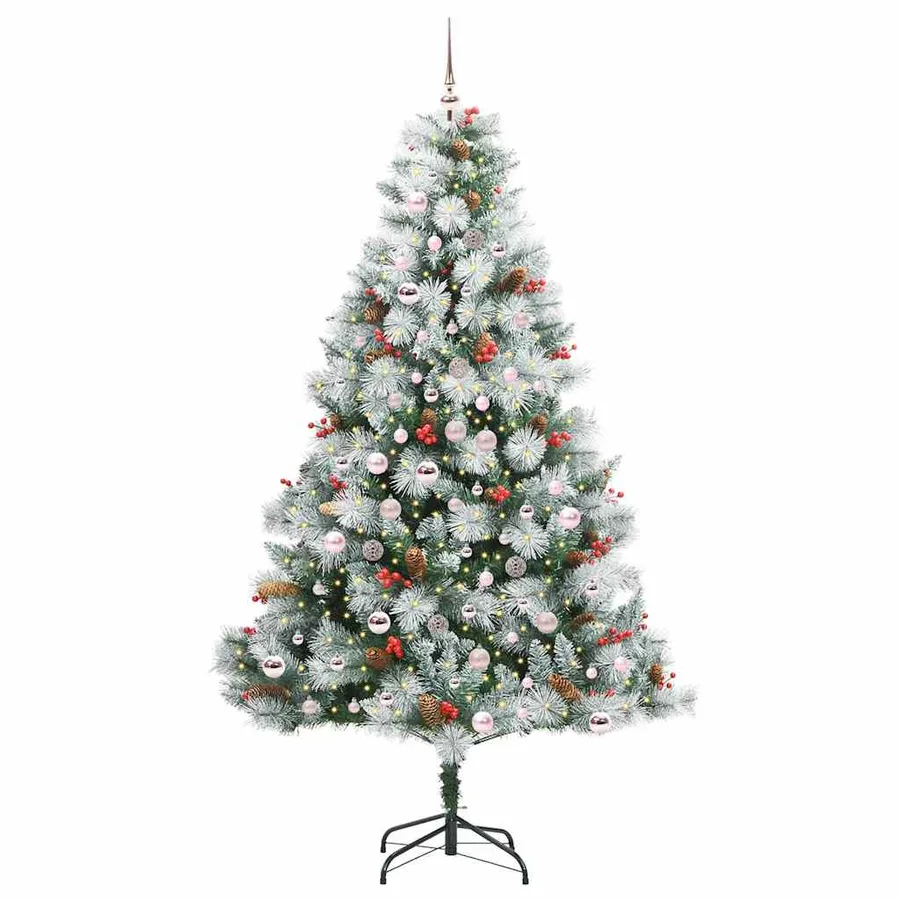 Sapin de Noël artificiel Vert et blanc 210 cm - 3