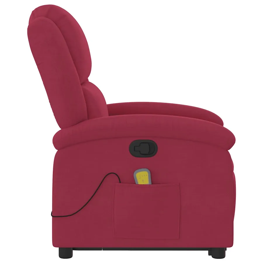 Fauteuil de massage inclinable Rouge bordeaux Velours - 10