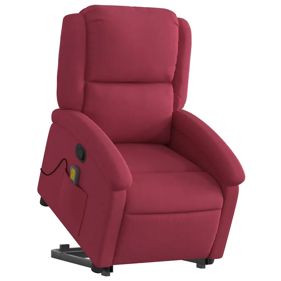 Fauteuil de massage inclinable Rouge bordeaux Velours - 3