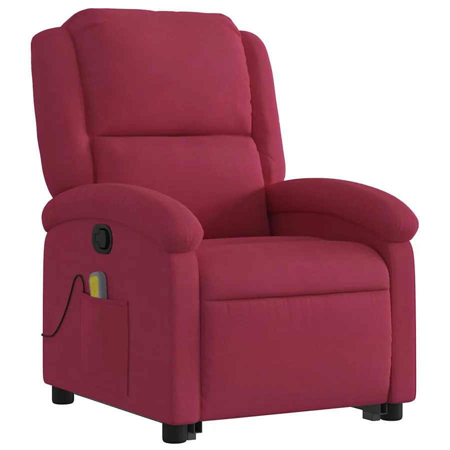 Fauteuil de massage inclinable Rouge bordeaux Velours - 4