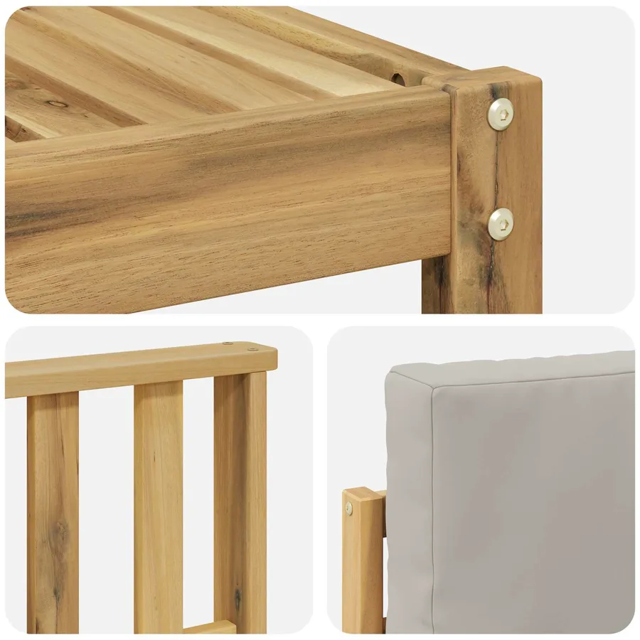 Ensemble de canapés d'extérieur 8 pcs Blanc et gris clair - 6