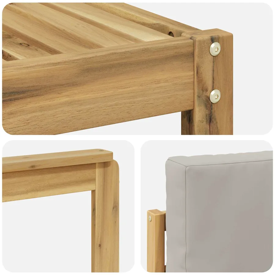 Ensemble de canapés d'extérieur 9 pcs Blanc et gris clair - 5