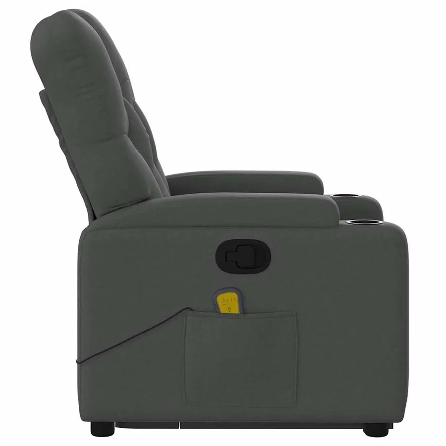 Fauteuil de massage inclinable Gris foncé Tissu - 10