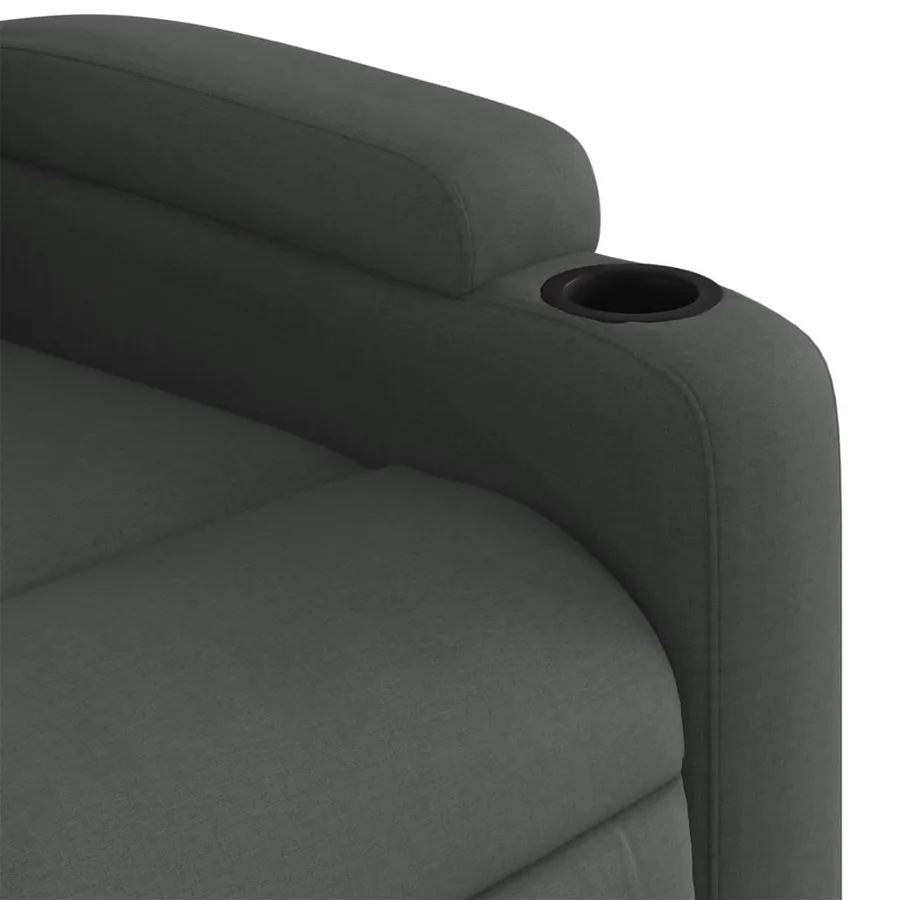 Fauteuil de massage inclinable Gris foncé Tissu - 11