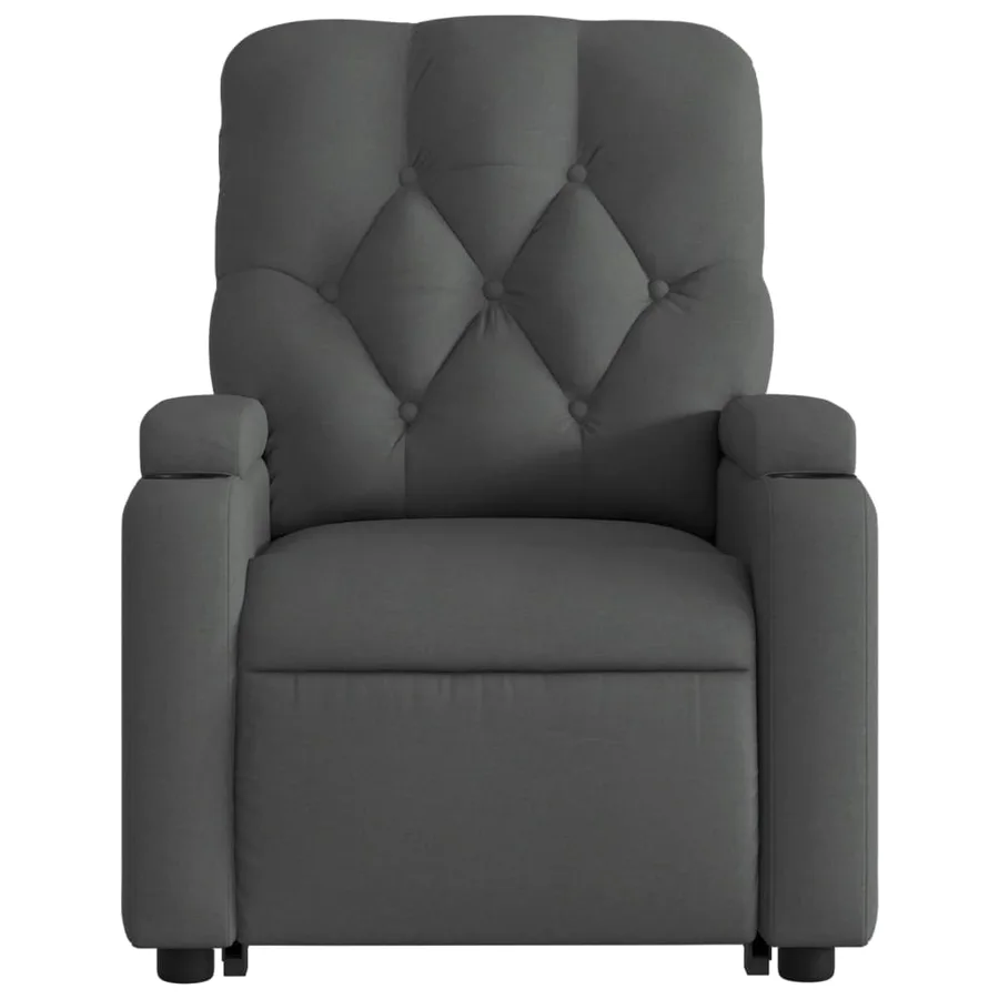 Fauteuil de massage inclinable Gris foncé Tissu - 9