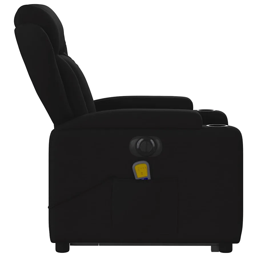 Fauteuil inclinable de massage électrique Noir Tissu - 10