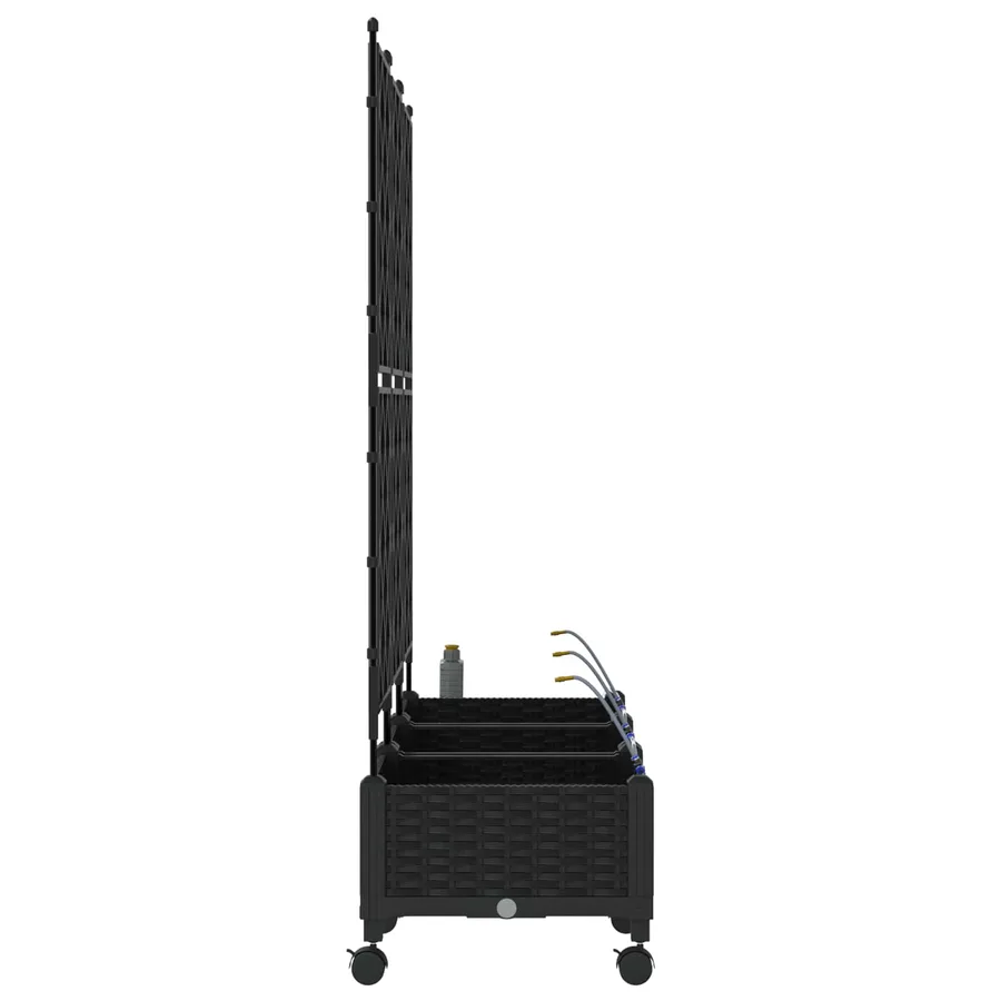 Porte-plante de jardin avec irrigation et roues 3 pc Noir PP - 3