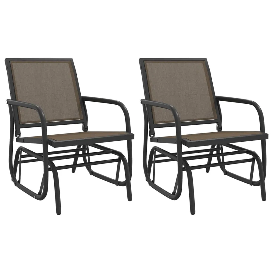 Ensemble de salon de jardin 3 pcs marron textilène et acier - 4
