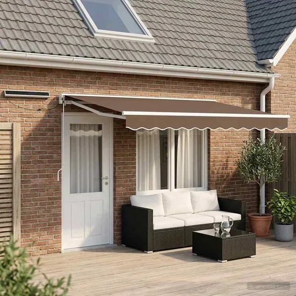 Auvent rétractable électrique Taupe 5 × 3,5 m