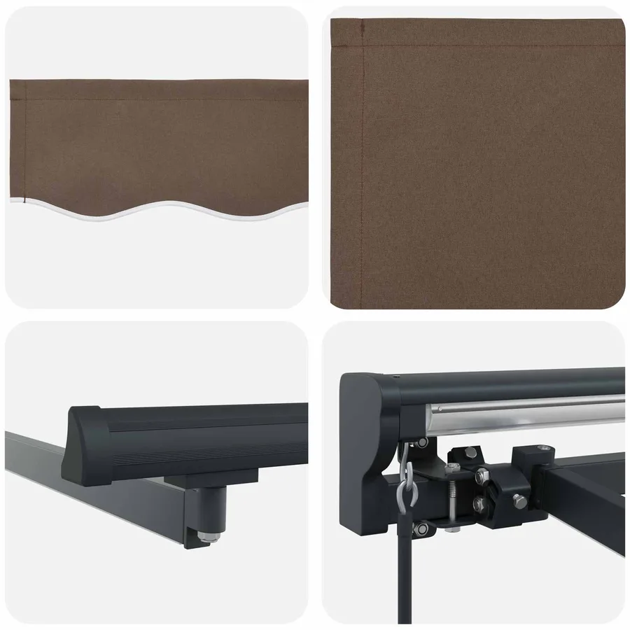 Auvent rétractable manuel Taupe 5 × 3,5 m - 4