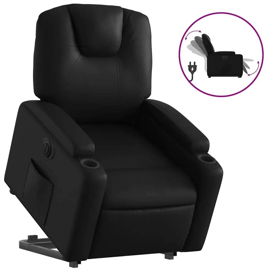 Fauteuil inclinable électrique noir similicuir - 2
