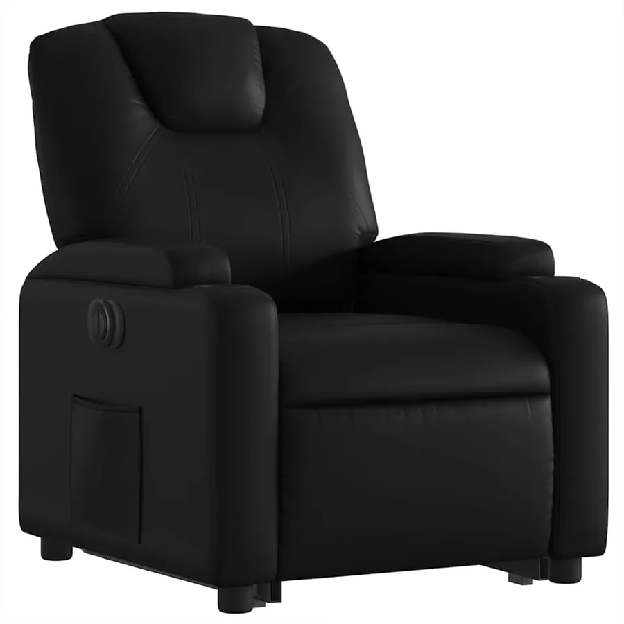 Fauteuil inclinable électrique noir similicuir - 4