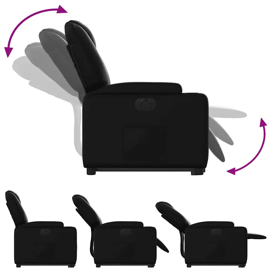 Fauteuil inclinable électrique noir similicuir - 7