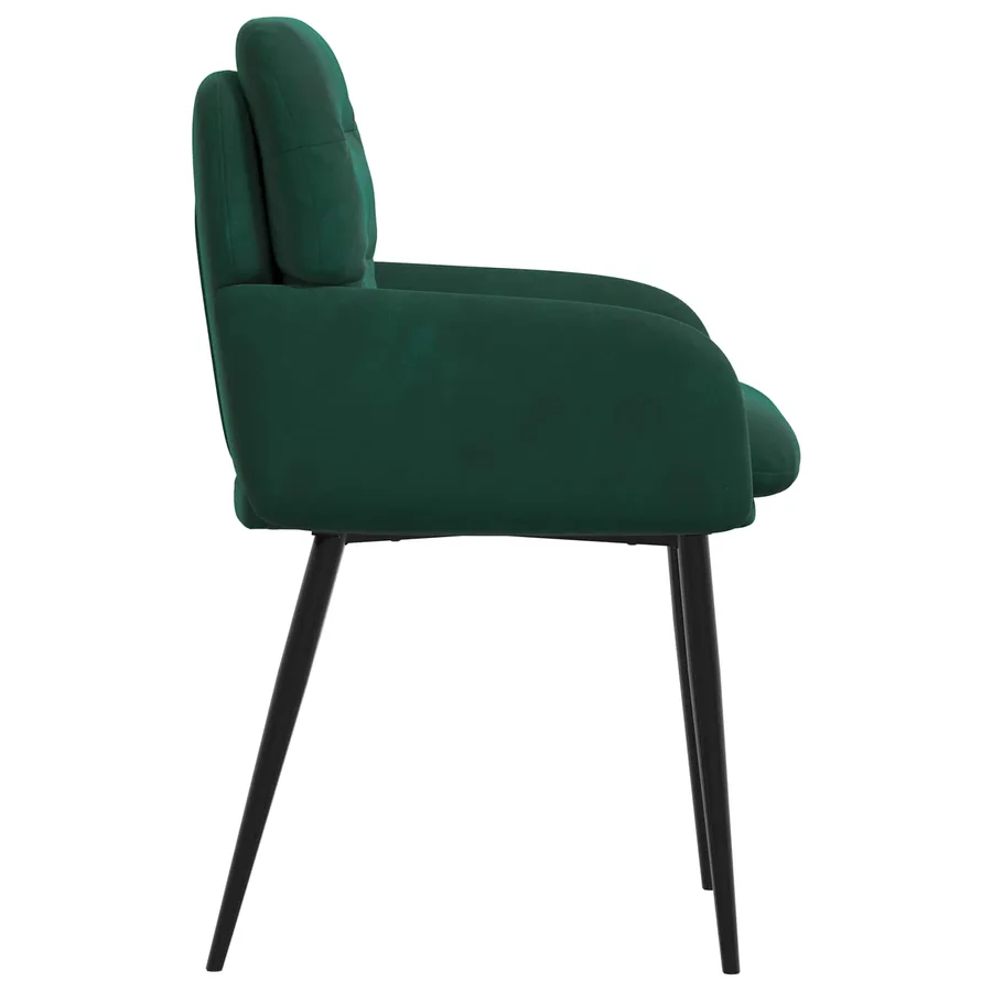 Chaises de salle à manger 6 pcs Velours Vert foncé - 4